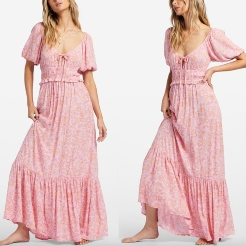 Billabong Pink Floral Maxi Dress